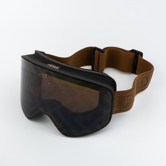 Fendi FE40152U SKI MASK Men 48G Brown Mirror NEW AUTHENTIC - Picture 2 of 13